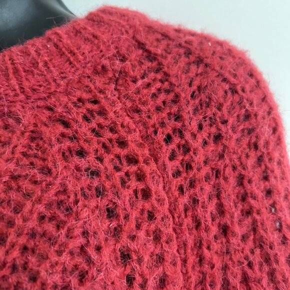 Elsamanda Athropologie Made in Italy Rust Red Sweater Size Small Alpaca Mohair - Picture 7 of 13